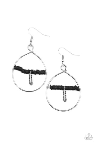 Free Bird Freedom - Black Paparazzi Earrings (PZ-4766)