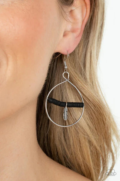 Free Bird Freedom - Black Paparazzi Earrings (PZ-4766)