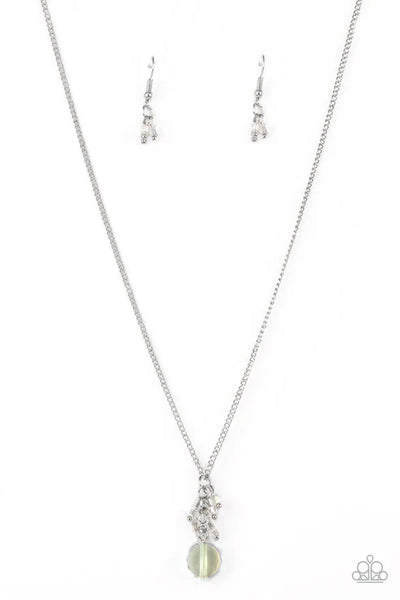 Clustered Candescence - White Paparazzi Necklace (PZ-3258)