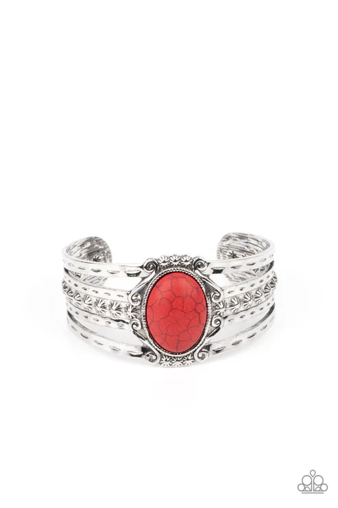 Mojave Mecca - Red Paparazzi  Bracelet (PZ-1136)