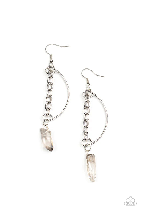 Yin to My Yang - Silver Paparazzi Earrings (PZ-3909)
