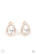 Paparazzi Cosmic Castles - Rose Gold Clip On Earrings (PZ-5070)