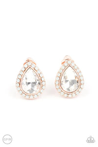 Paparazzi Cosmic Castles - Rose Gold Clip On Earrings (PZ-5155)