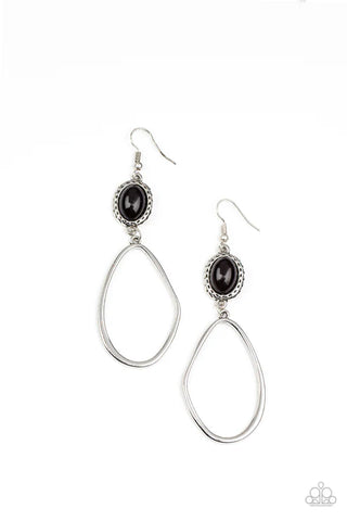 Adventurous Allure - Black Paparazzi Earrings (PZ-4652)