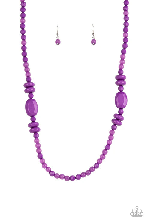 Tropical Tourist - Purple Paparazzi Necklace (PZ-S001)
