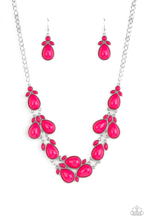 Botanical Banquet - Pink Paparazzi Necklace  (PZ-540)