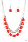 Pumped Up Posh - Red Paparazzi Necklace (PZ-355)