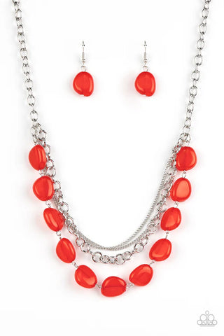 Pumped Up Posh - Red Paparazzi Necklace (PZ-355)