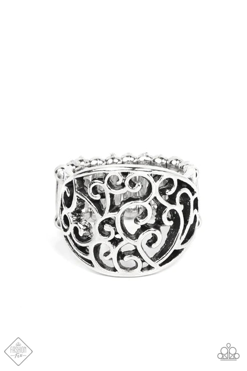 Dreamy Date Night - Silver Paparazzi Ring (T13)