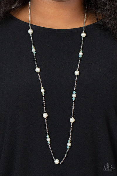 Keep Your Eye on the BALLROOM - Blue Paparazzi Necklace (PZ-4428)