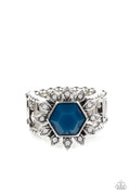 Wonderfully Wallflower - Blue Paparazzi Ring (T32)