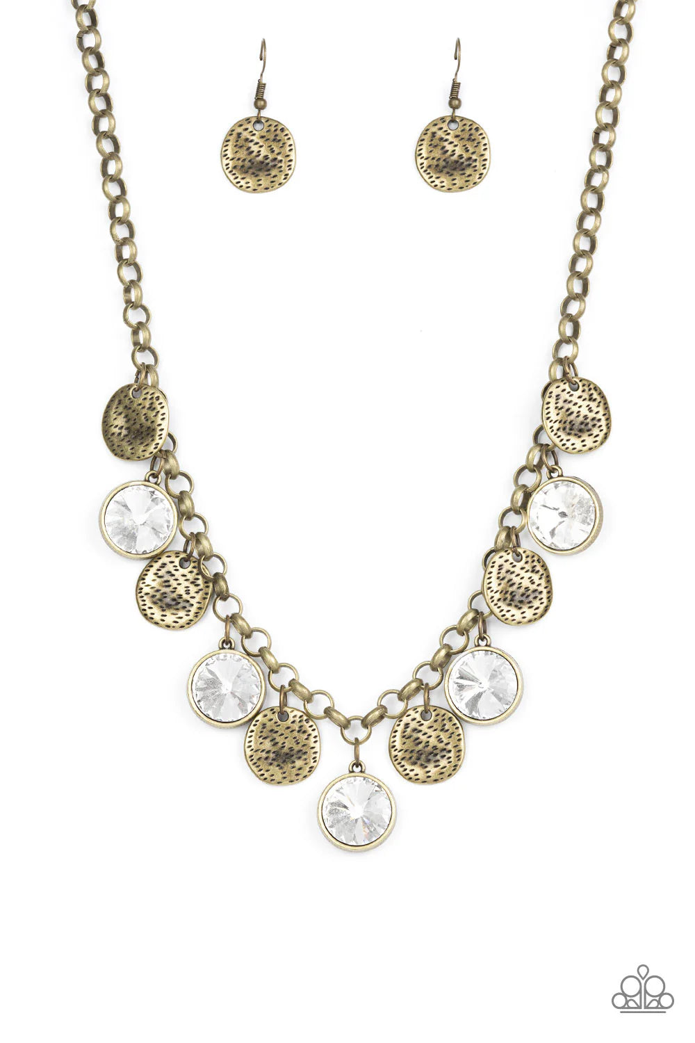 Spot On Sparkle - Brass Necklace - Paparazzi Accessories (PZ-111)