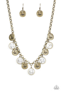 Spot On Sparkle - Brass Necklace - Paparazzi Accessories (PZ-4384)