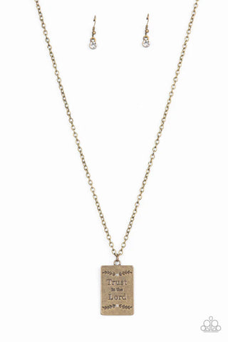 All About Trust - Brass Paparazzi Necklace (PZ-4938)