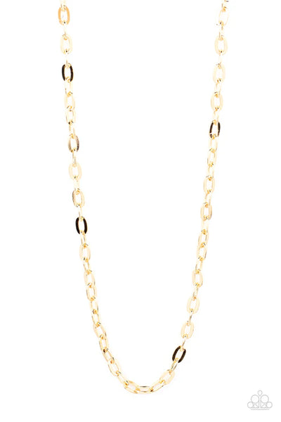 Interference - Gold Paparazzi Mens Necklace