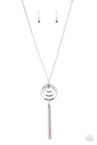 Spiraling Sparkle - Silver Necklace - Paparazzi Accessories (PZ-3796)