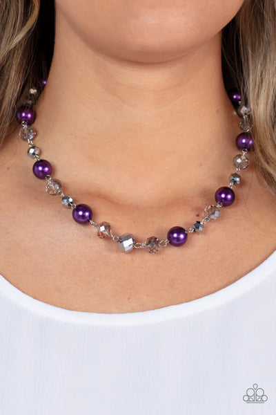 Decked Out Dazzle - Purple Paparazzi Necklace (PZ-102)