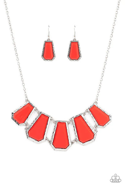 Stellar Heiress - Red Paparazzi Necklace (PZ-5458)