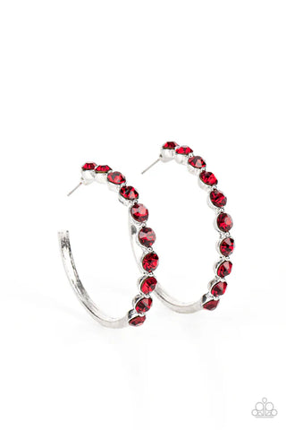 Photo Finish - Red Paparazzi Earrings (PZ-3536)