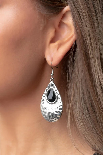 Tranquil Trove - Black Paparazzi Earrings