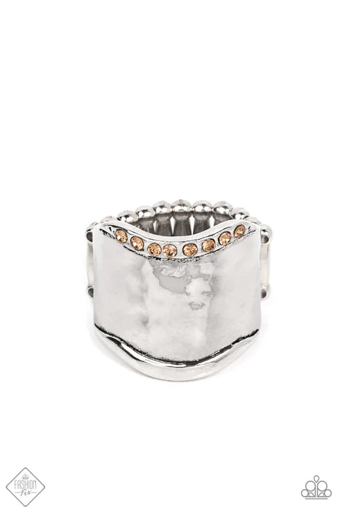 Brilliantly Bordered - Brown Paparazzi Ring (T63)