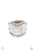 Brilliantly Bordered - Brown Paparazzi Ring (T63)