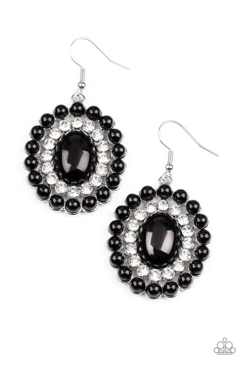 Dolled Up Dazzle - Black Paparazzi Earrings (PZ-5673)