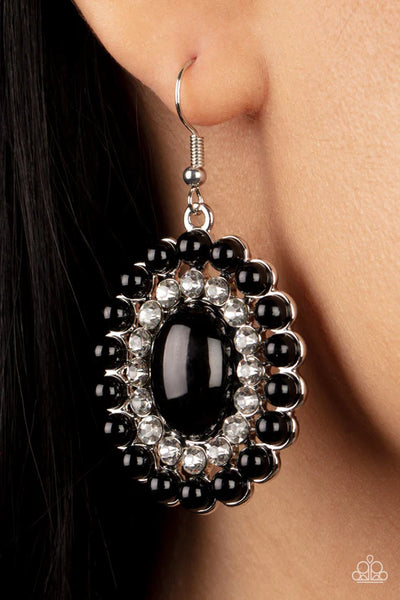 Dolled Up Dazzle - Black Paparazzi Earrings (PZ-5673)