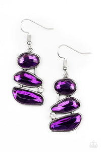 Gem Galaxy - Purple Paparazzi Earrings (PZ-021)