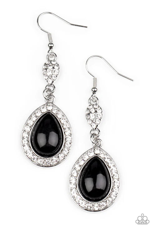 Elite Elegance - Black Paparazzi Earrings (PZ-975)