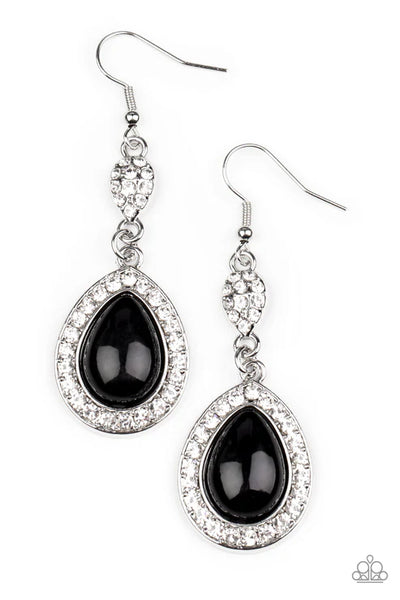 Elite Elegance - Black Paparazzi Earrings (PZ-975)