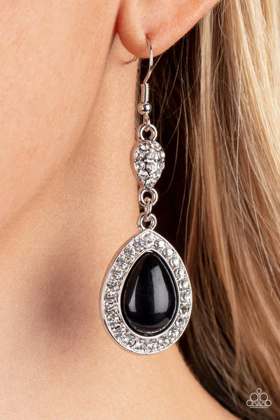 Elite Elegance - Black Paparazzi Earrings (PZ-975)