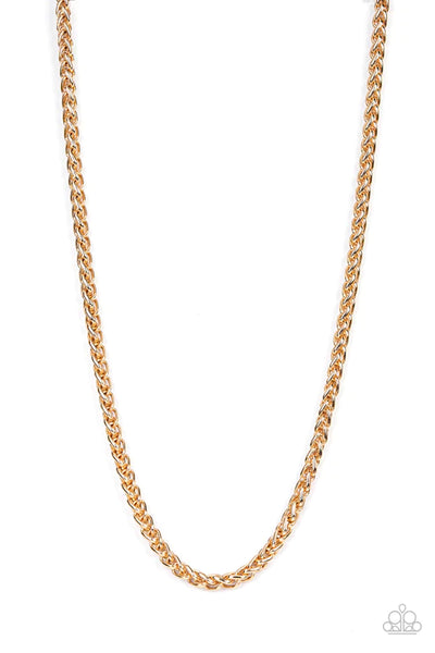 Metro Monopoly - Gold Paparazzi Mens Necklace