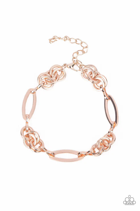 Chic Charmer - Rose Gold Paparazzi Bracelet (PZ-575)