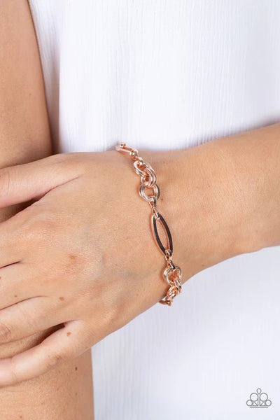 Chic Charmer - Rose Gold Paparazzi Bracelet (PZ-575)