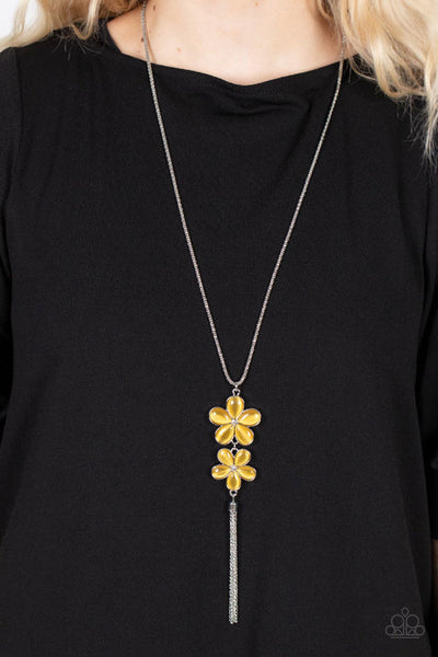 Perennial Powerhouse - Yellow Paparazzi Necklace (PZ-3580)