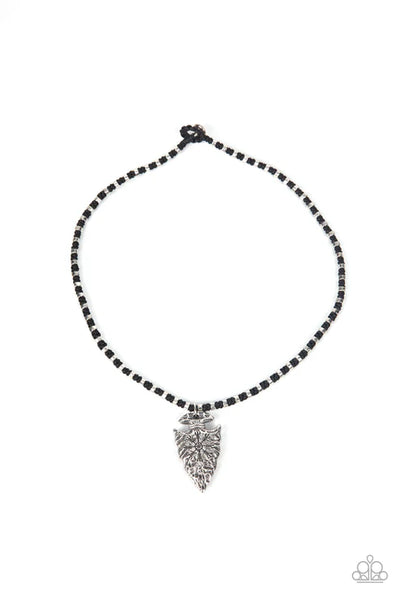 Get Your ARROWHEAD in the Game - Black Paparazzi Urban Necklace (PZ-5113)