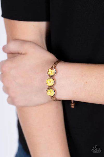 Prairie Persuasion - Yellow  Paparazzi Bracelet (PZ-828)