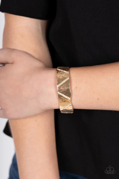 Couture Crusher - Gold Paparazzi Bracelet (PZ-5728)