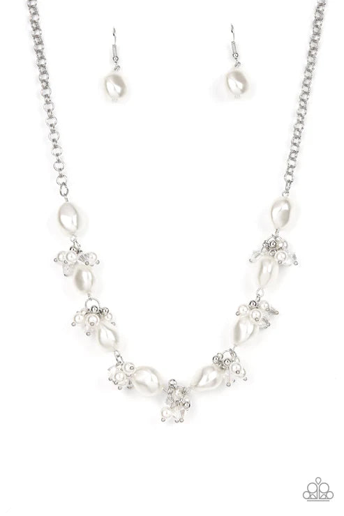 Rolling with the BRUNCHES - White Paparazzi Necklace (PZ-3812)