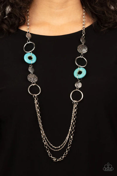 Grounded Glamour - Blue Paparazzi Necklace (PZ-5283)