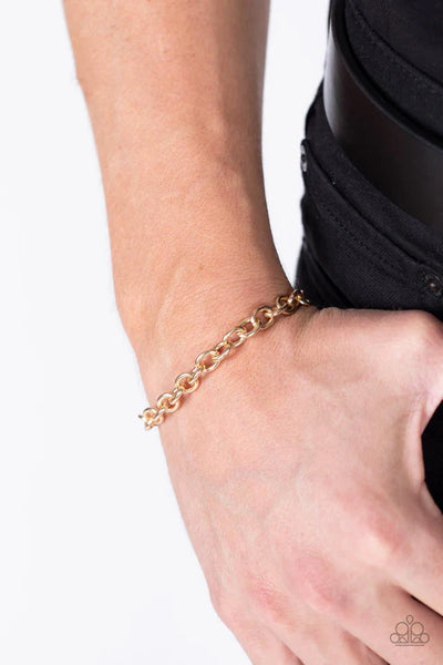 Intrepid Method - Gold Paparazzi Bracelet (PZ-5265)