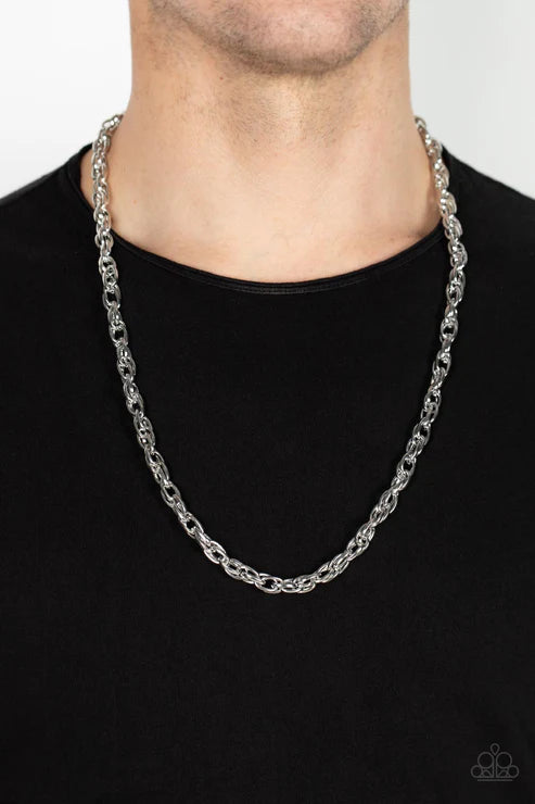 Chopper Hopper - Silver Mens Paparazzi Necklace (PZ-5384)
