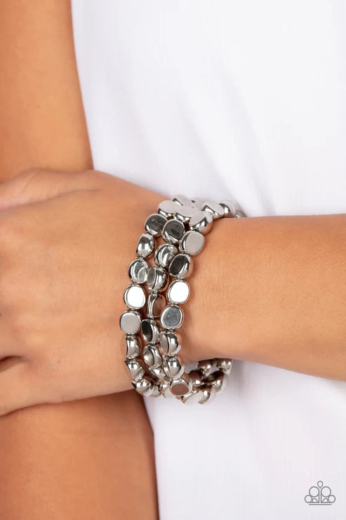 HAUTE Stone - Silver Paparazzi  Bracelet (PZ-5145)