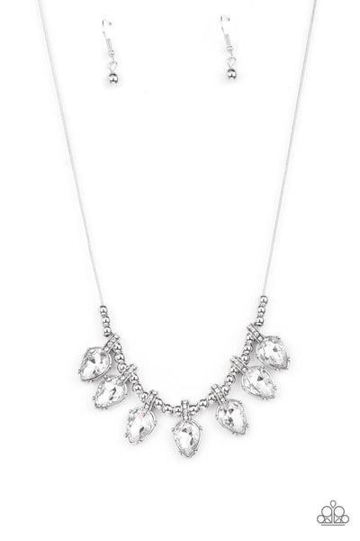 Crown Jewel Couture - White Paparazzi Necklace (PZ-5189)