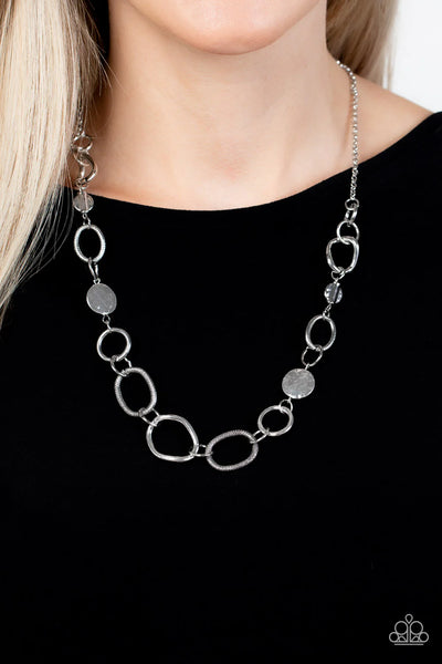 Industrial Intentions - Silver Paparazzi Necklace (PZ-5244)