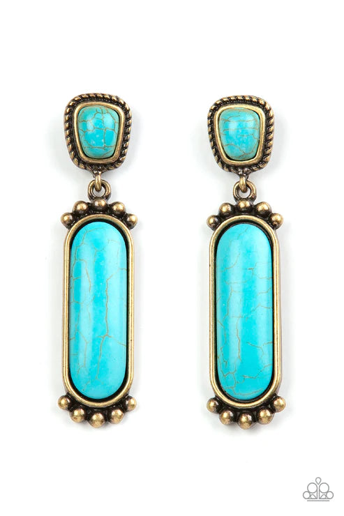 Southern Charm - Brass Paparazzi Post Earrings