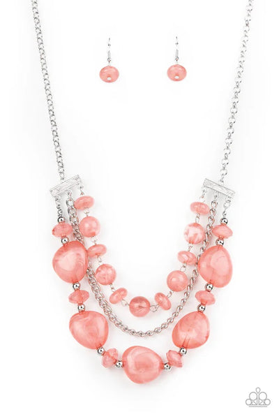 Oceanside Service - Pink Paparazzi Necklace (PZ-263)