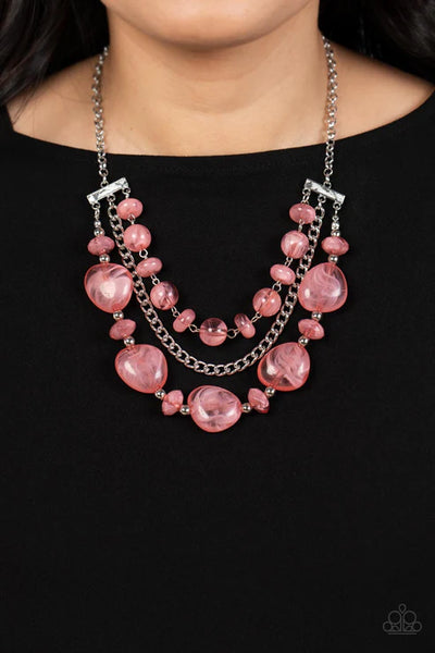 Oceanside Service - Pink Paparazzi Necklace (PZ-263)