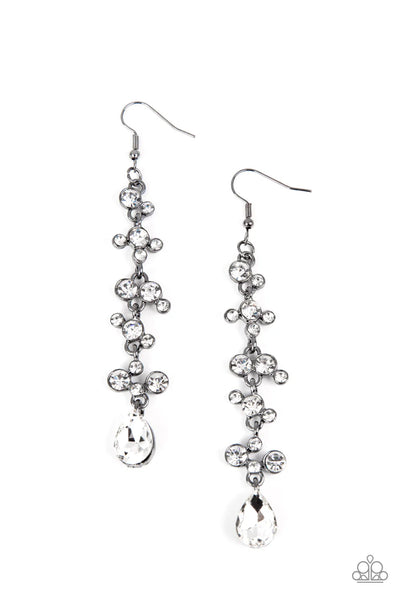 Wedding Day Dazzle - Black Earrings - Paparazzi Accessories (PZ-3488)